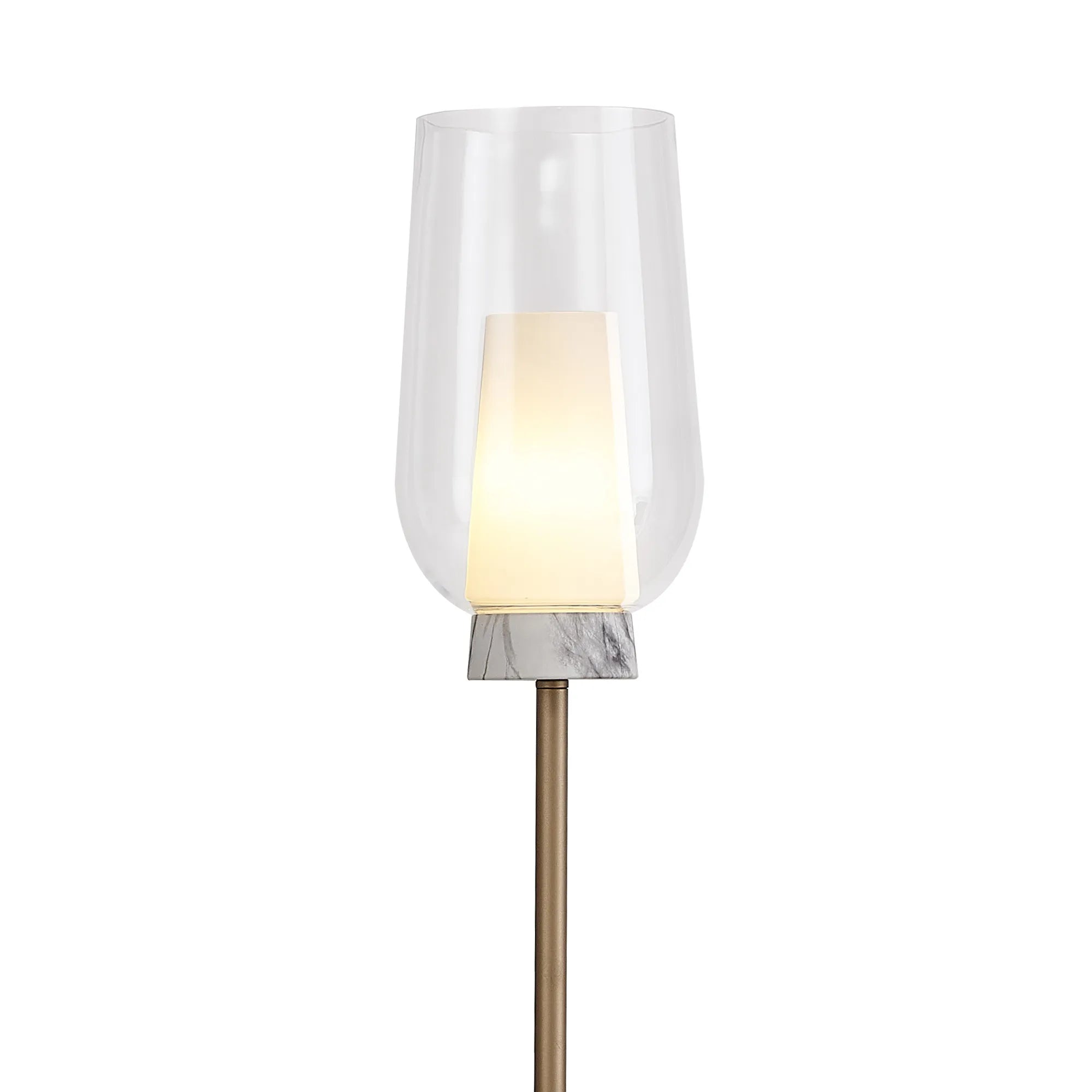 Nora Floor Lamp 1 Lt- White/Wood,  Black/ Black Marble, Gold/White Finishes