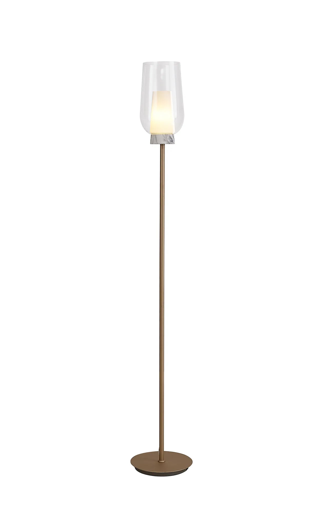 Nora Floor Lamp 1 Lt- White/Wood,  Black/ Black Marble, Gold/White Finishes