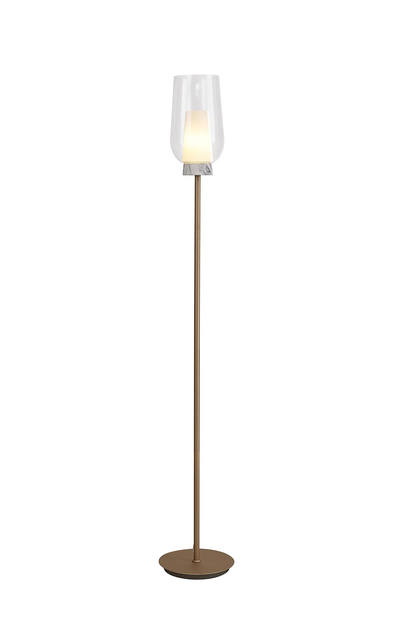 Nora Floor Lamp 1 Lt- White/Wood,  Black/ Black Marble, Gold/White Finishes