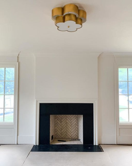 Arabelle 4Lt Flush Fitting - Gild/Burnished Silver Leaf