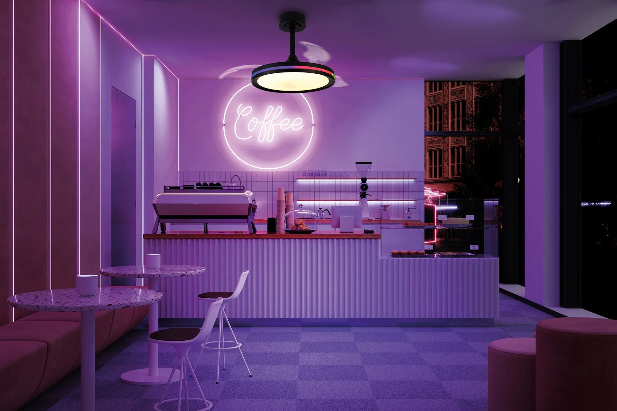 North LED Light Fan W/ Remote Control - Various Colours