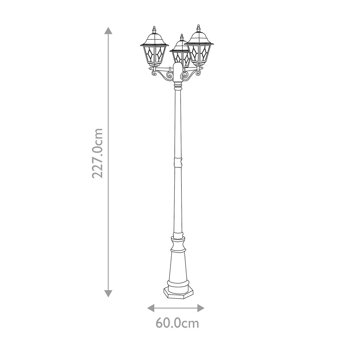 Norfolk 1/3Lt Pillar Lantern - Black IP44 E27