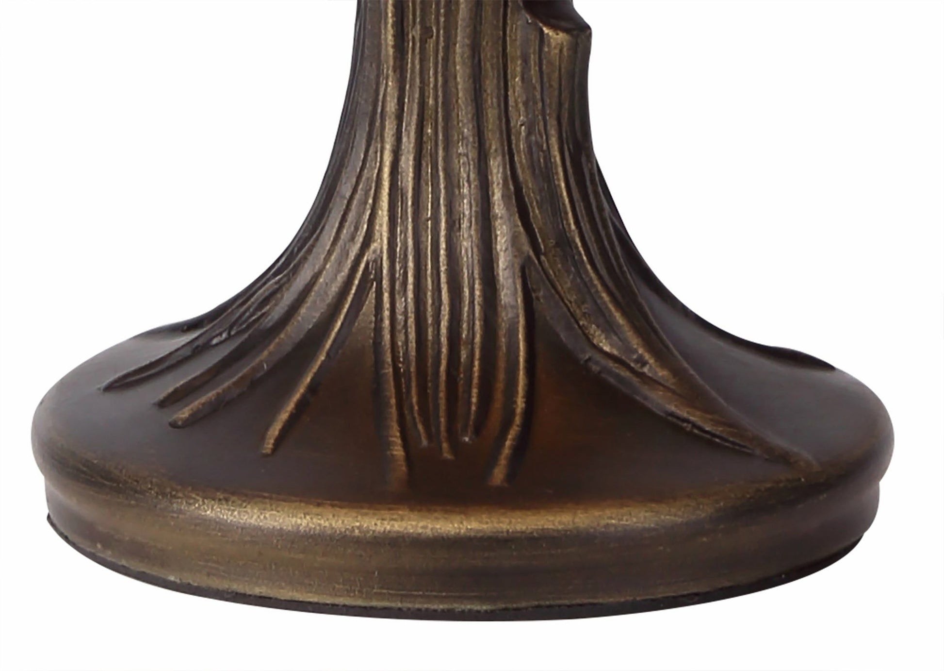 Nuflur Tiffany Table Lamp, 1 x E14, Black/Gold, Blue/Orange/Crystal Shade