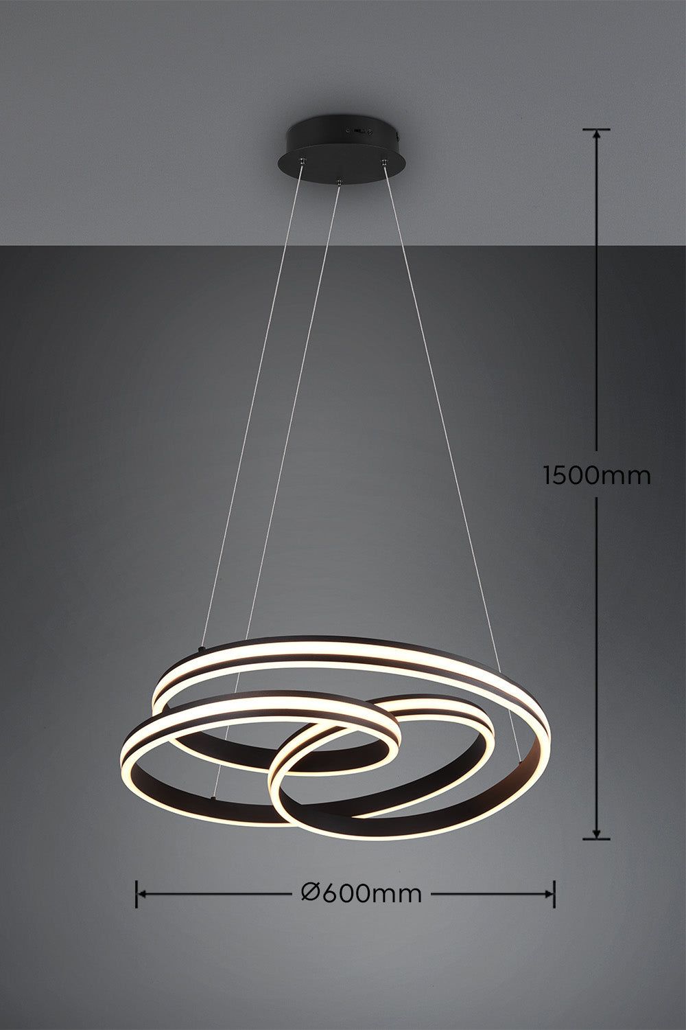 Nuria LED Hanging Light - Matt Black Finish