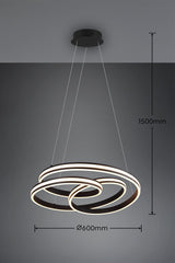 Nuria LED Hanging Light - Matt Black Finish