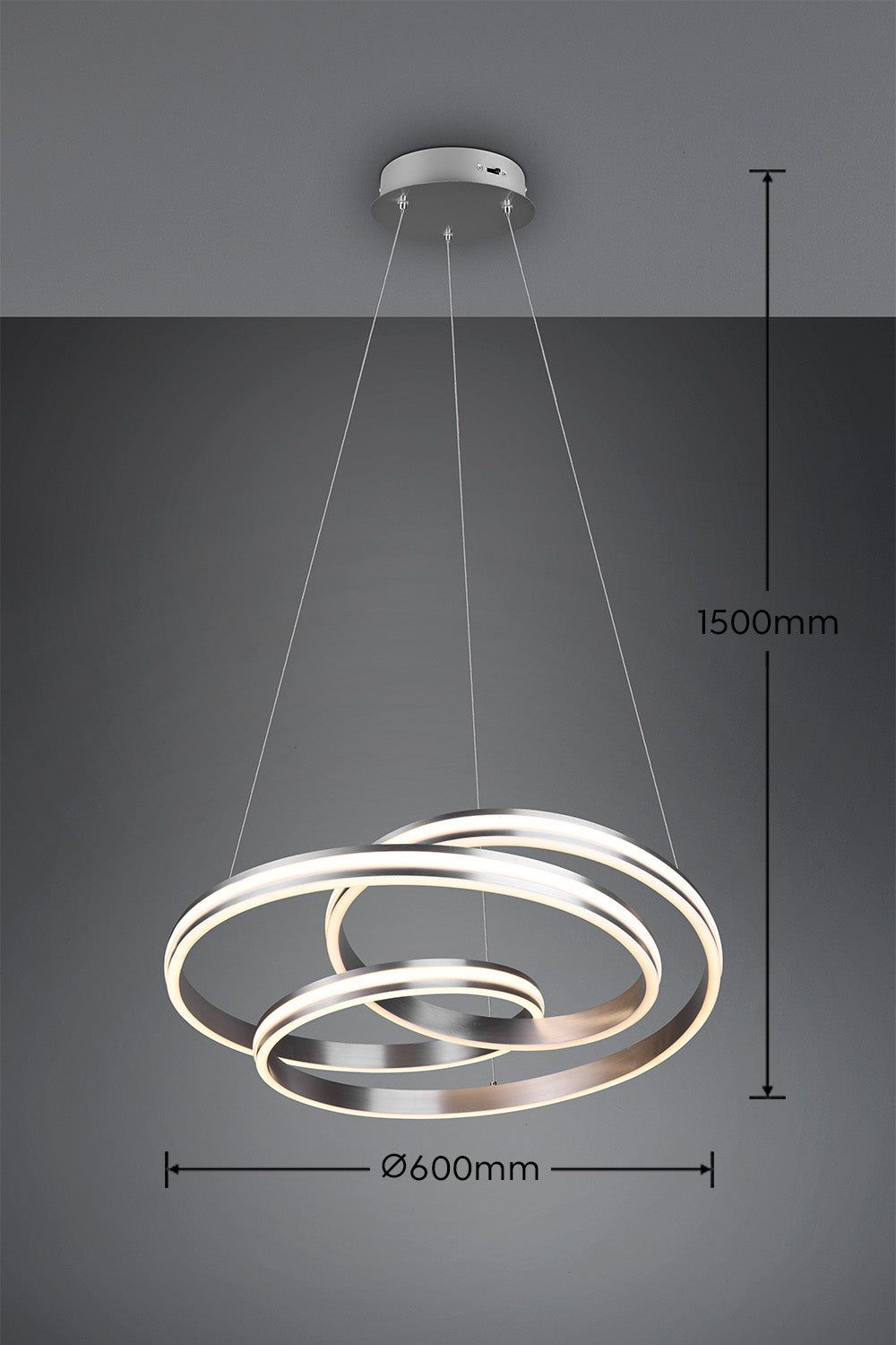 Nuria LED Hanging Light - Matt Nickel Finish
