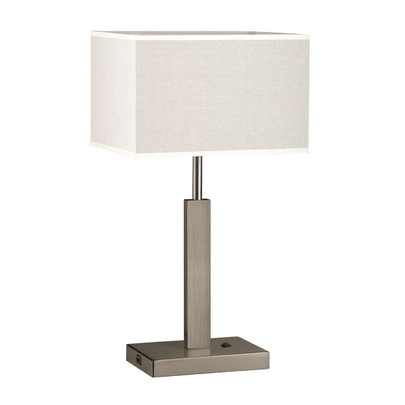 Oatmeal Shade Ultra Lounge Table Lamp - Antique Brass/Satin Nickel Finish