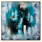 Ocean Storm Wall Art - Blue & Gold Finish