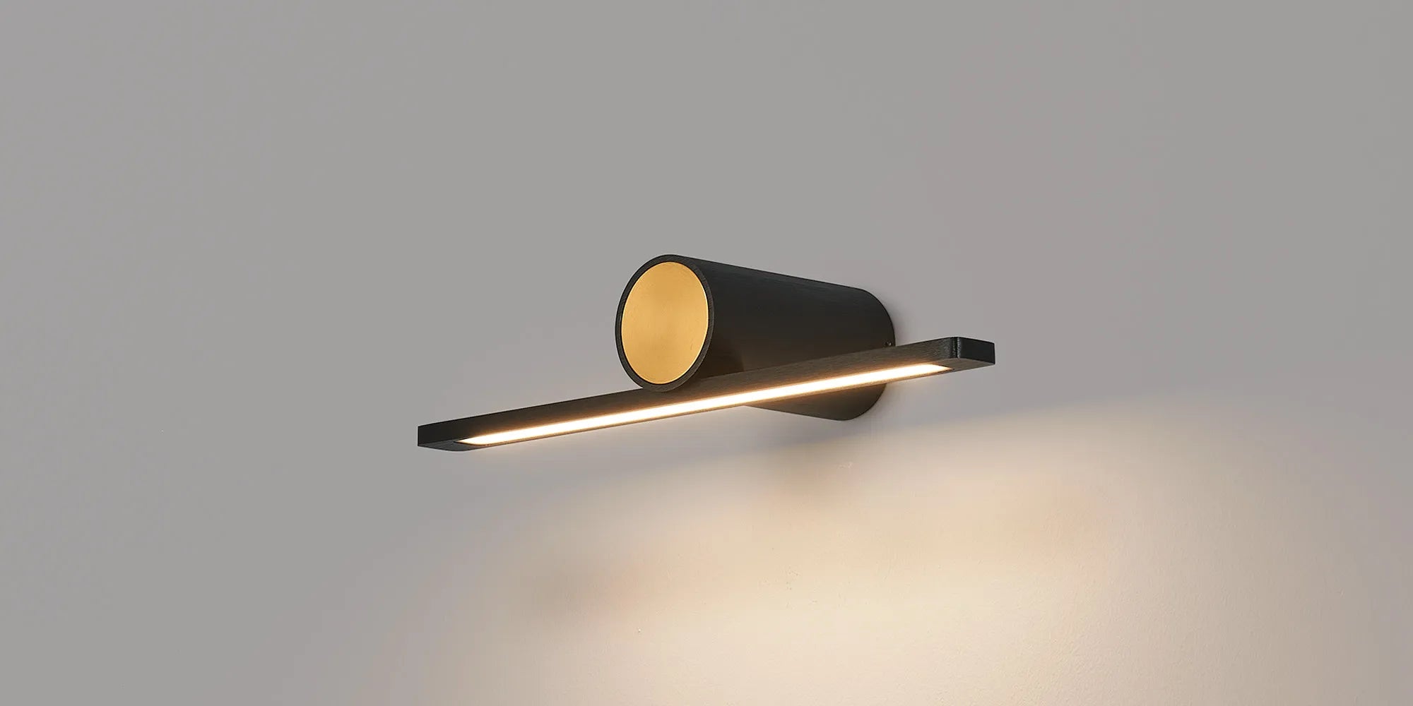Oban Wall/ Over Mirror Light LED, 3000K IP44, Black/Gold- Various Sizes