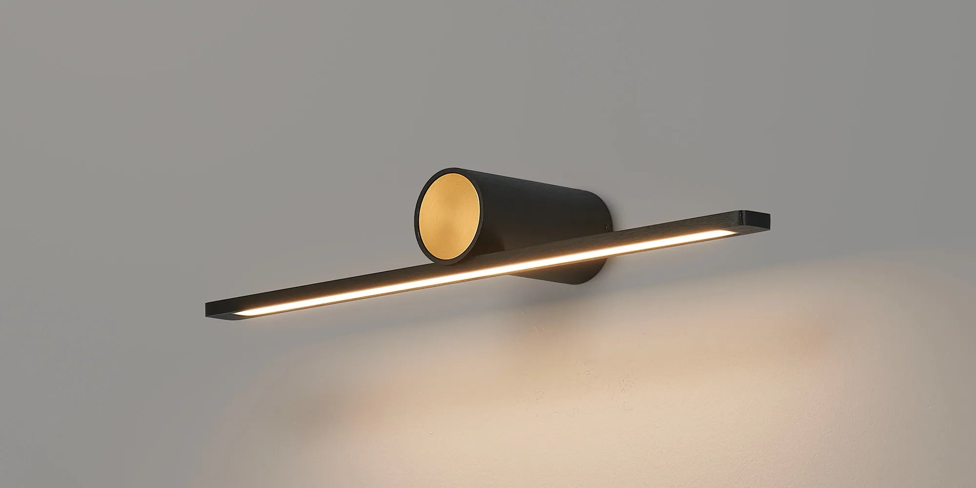 Oban Wall/ Over Mirror Light LED, 3000K IP44, Black/Gold- Various Sizes