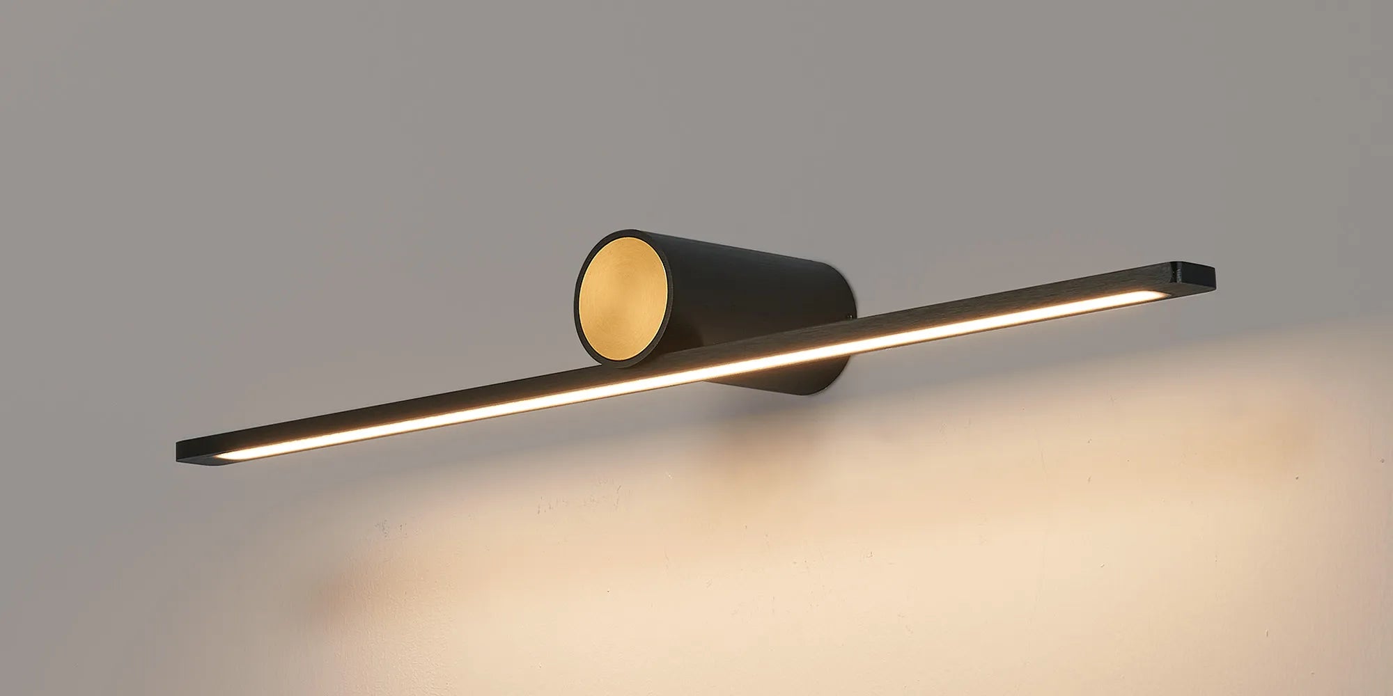 Oban Wall/ Over Mirror Light LED, 3000K IP44, Black/Gold- Various Sizes