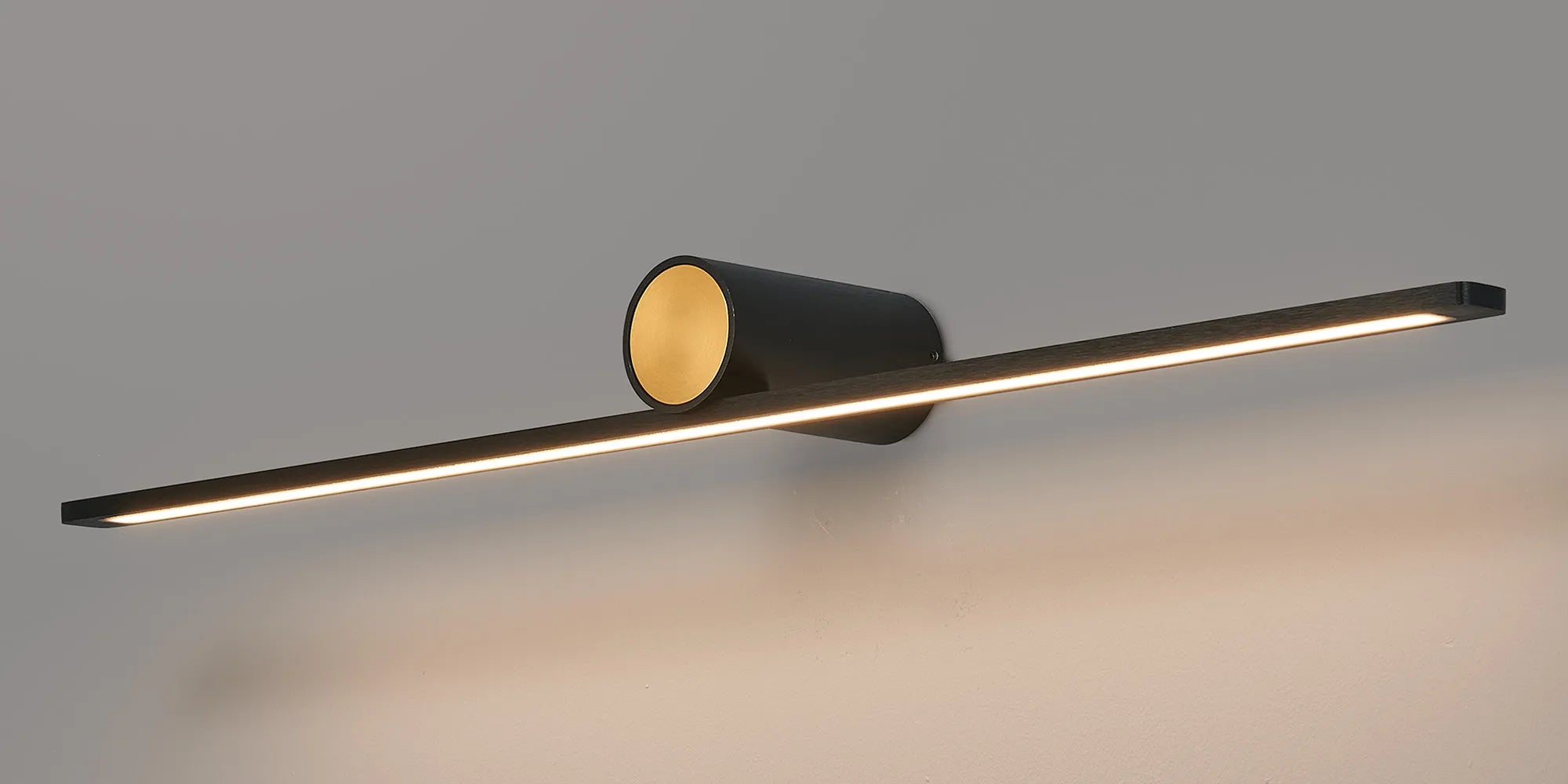Oban Wall/ Over Mirror Light LED, 3000K IP44, Black/Gold- Various Sizes