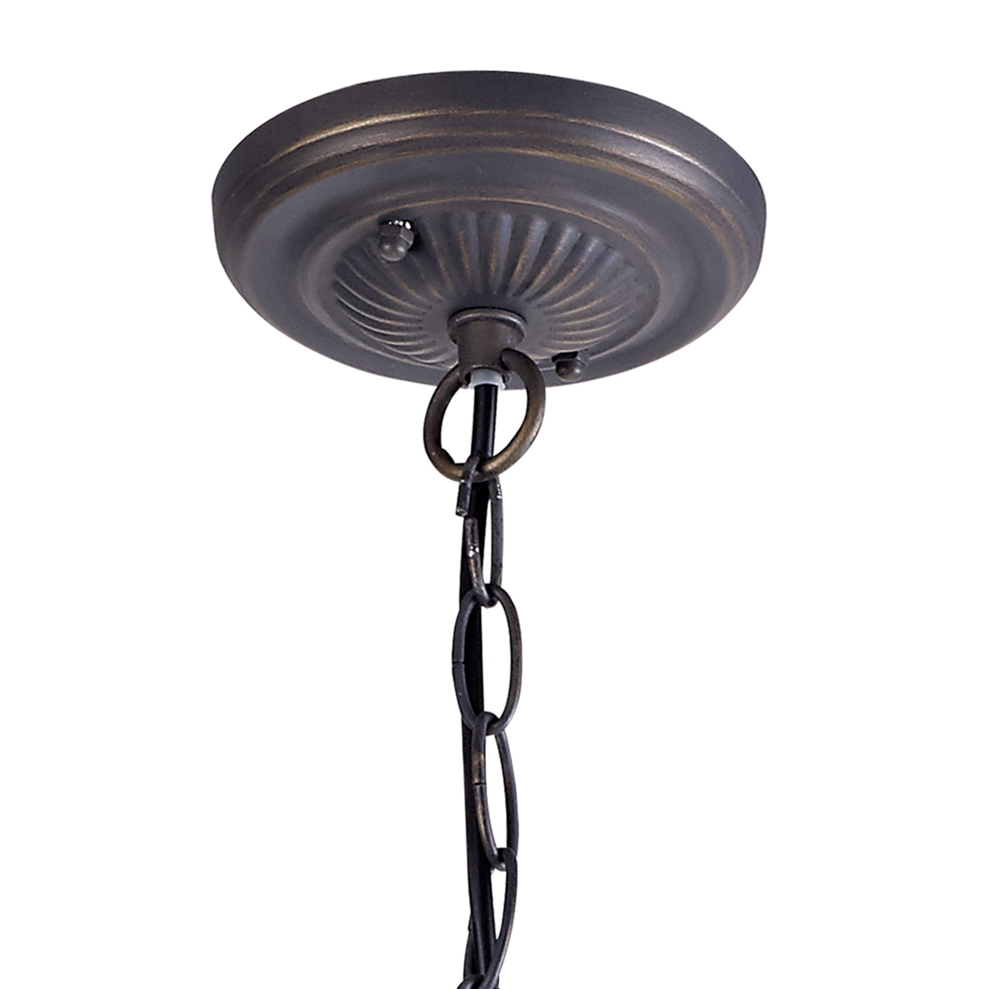 Oksana 1 Light Downlight Pendant E27 With Medium/Large Tiffany Shade, Blue & Clear Crystal & Aged Antique Brass