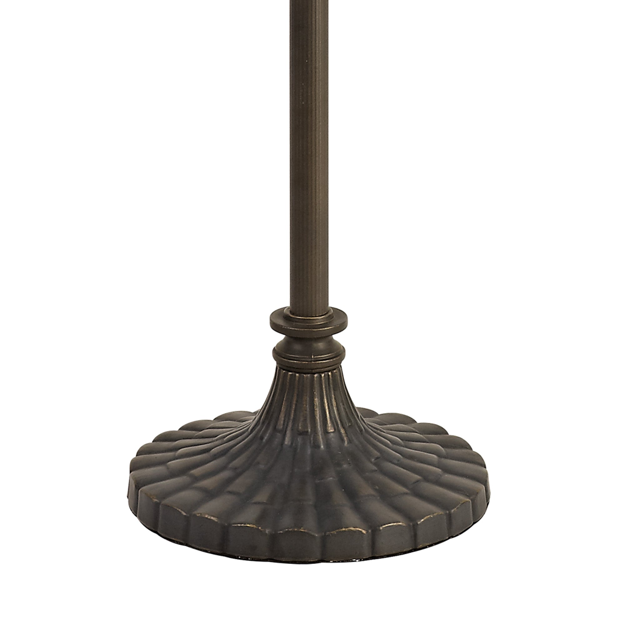 Oksana 2 Light Leaf/Octagonal/Stepped Design Floor Lamp E27 With 40cm Tiffany Shade, Blue & Clear Crystal & Aged Antique Brass