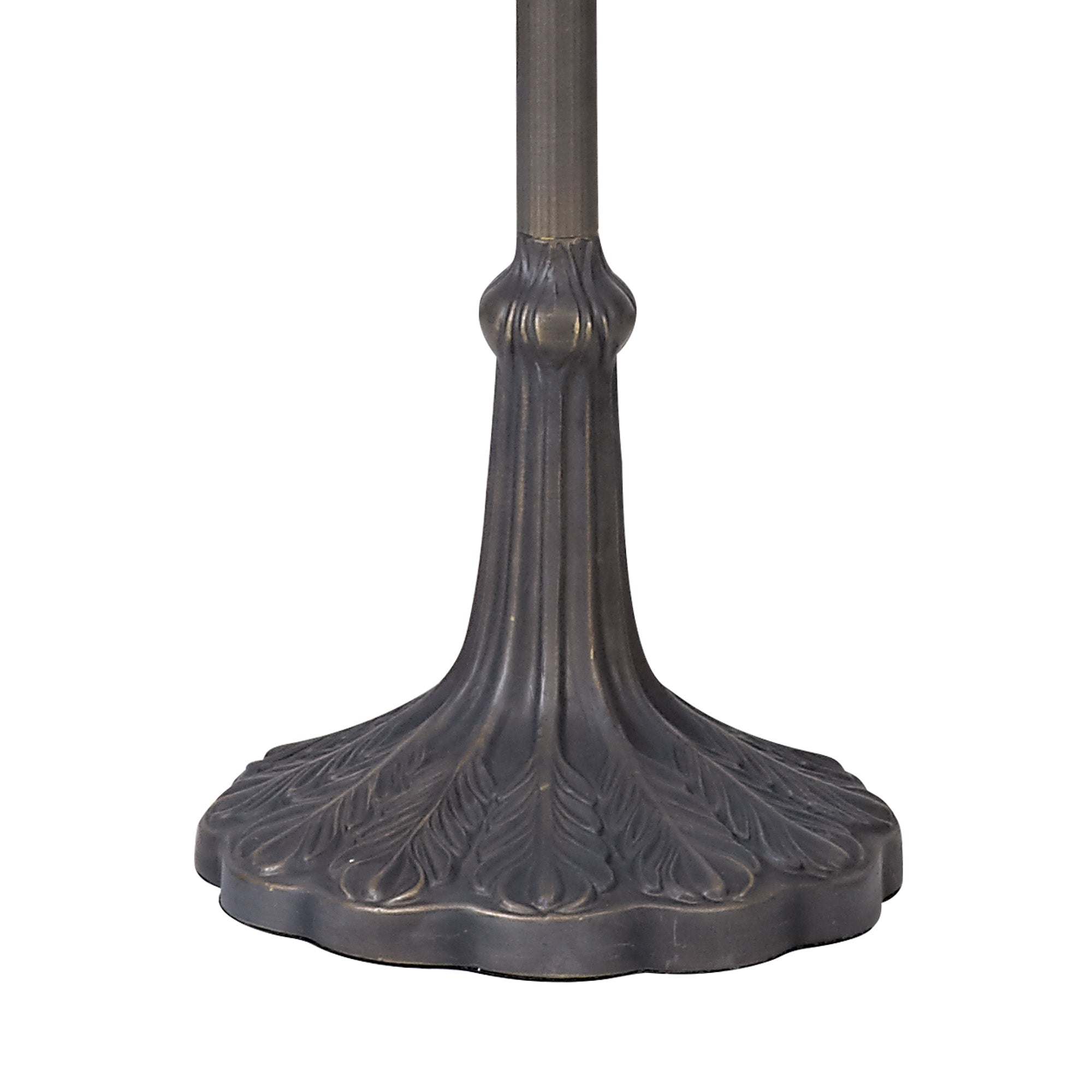 Oksana 2 Light Leaf/Octagonal/Stepped Design Floor Lamp E27 With 40cm Tiffany Shade, Blue & Clear Crystal & Aged Antique Brass