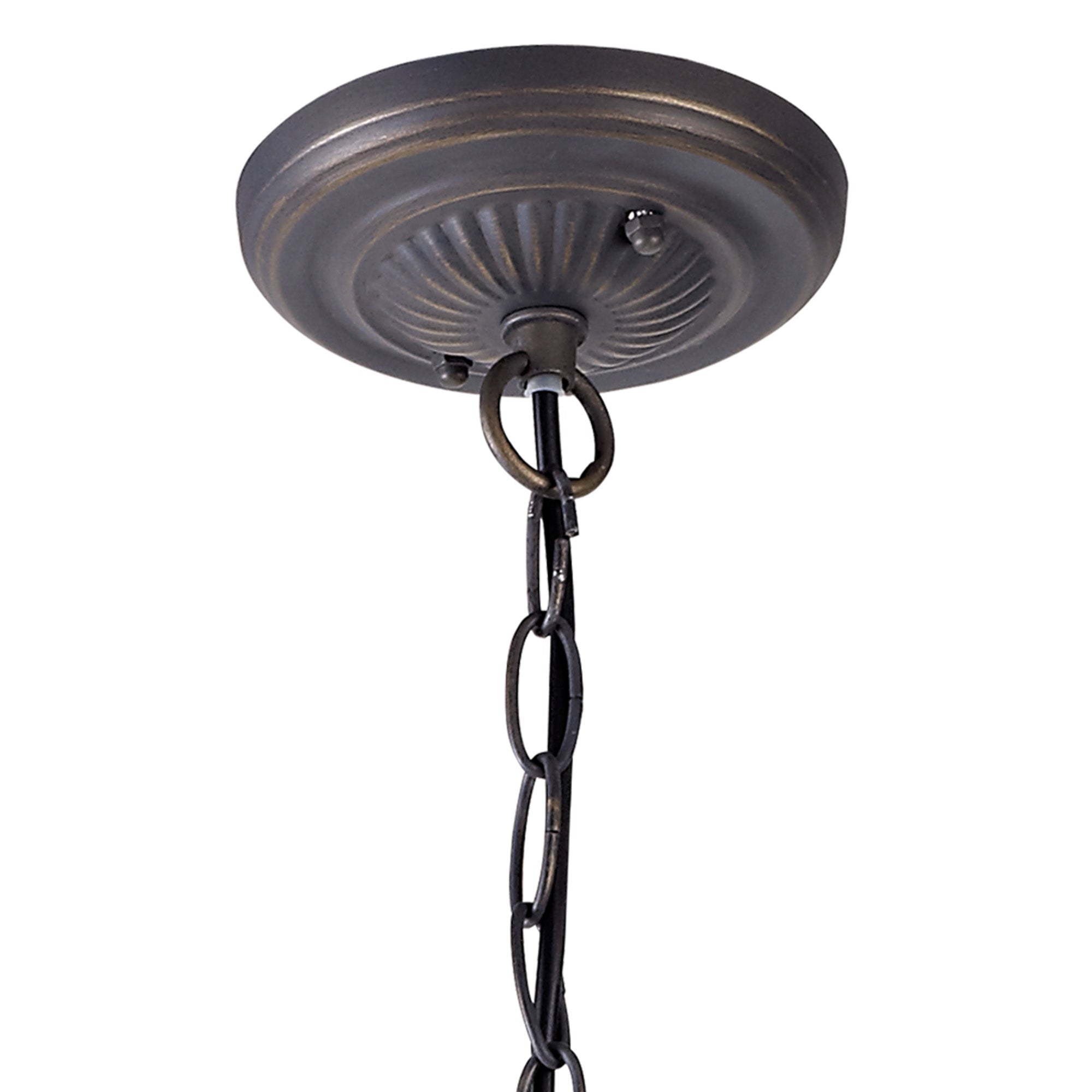 Oksana 2/3 Light Centre Ceiling Downlight E27 With Medium/Large Tiffany Shade, Blue & Clear Crystal & Aged Antique Brass