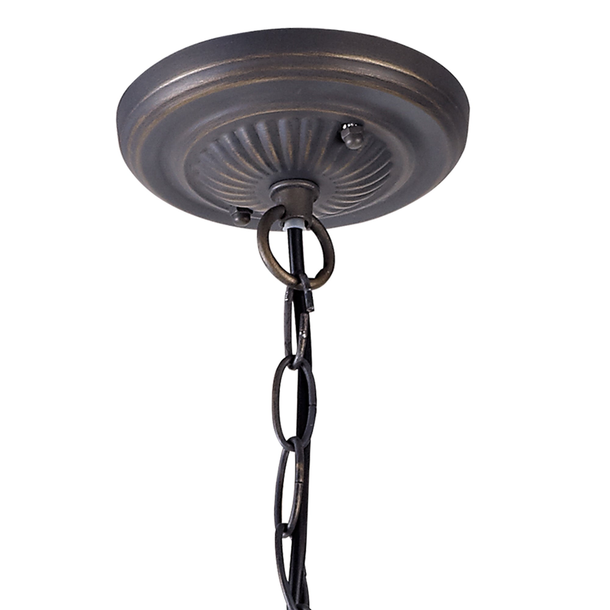 Oksana 2/3 Light Centre Ceiling Downlight E27 With Medium/Large Tiffany Shade, Blue & Clear Crystal & Aged Antique Brass
