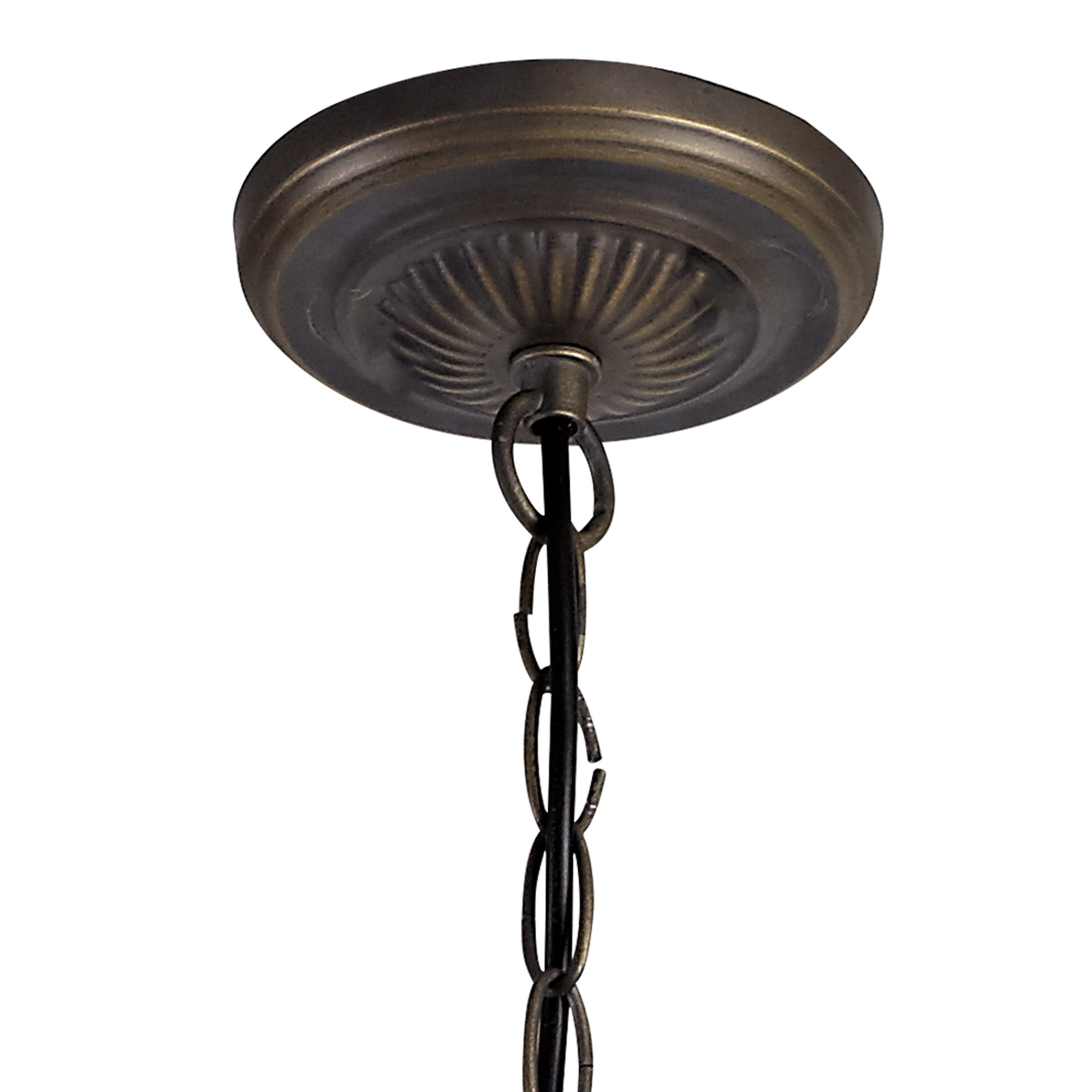 Oksana 2/3 Light Medium/Large Uplighter Centre Ceiling Light E27 With 30cm Tiffany Shade, Blue & Clear Crystal & Aged Antique Brass