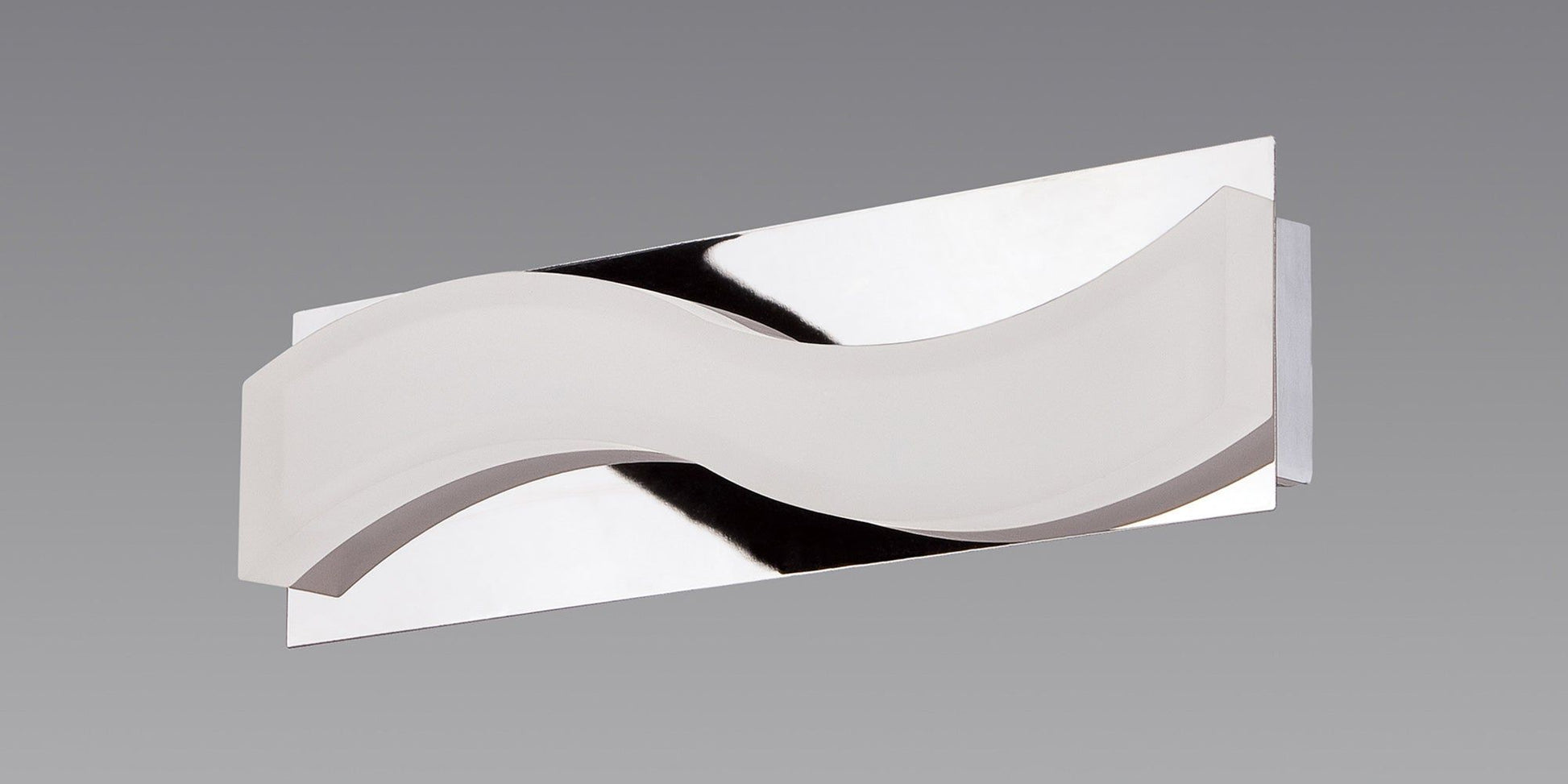 Ola Wall Lamp 5W LED Small Wave 3000K IP44, 450lm, Polished Chrome/Frosted Acrylic, 3yrs Warranty