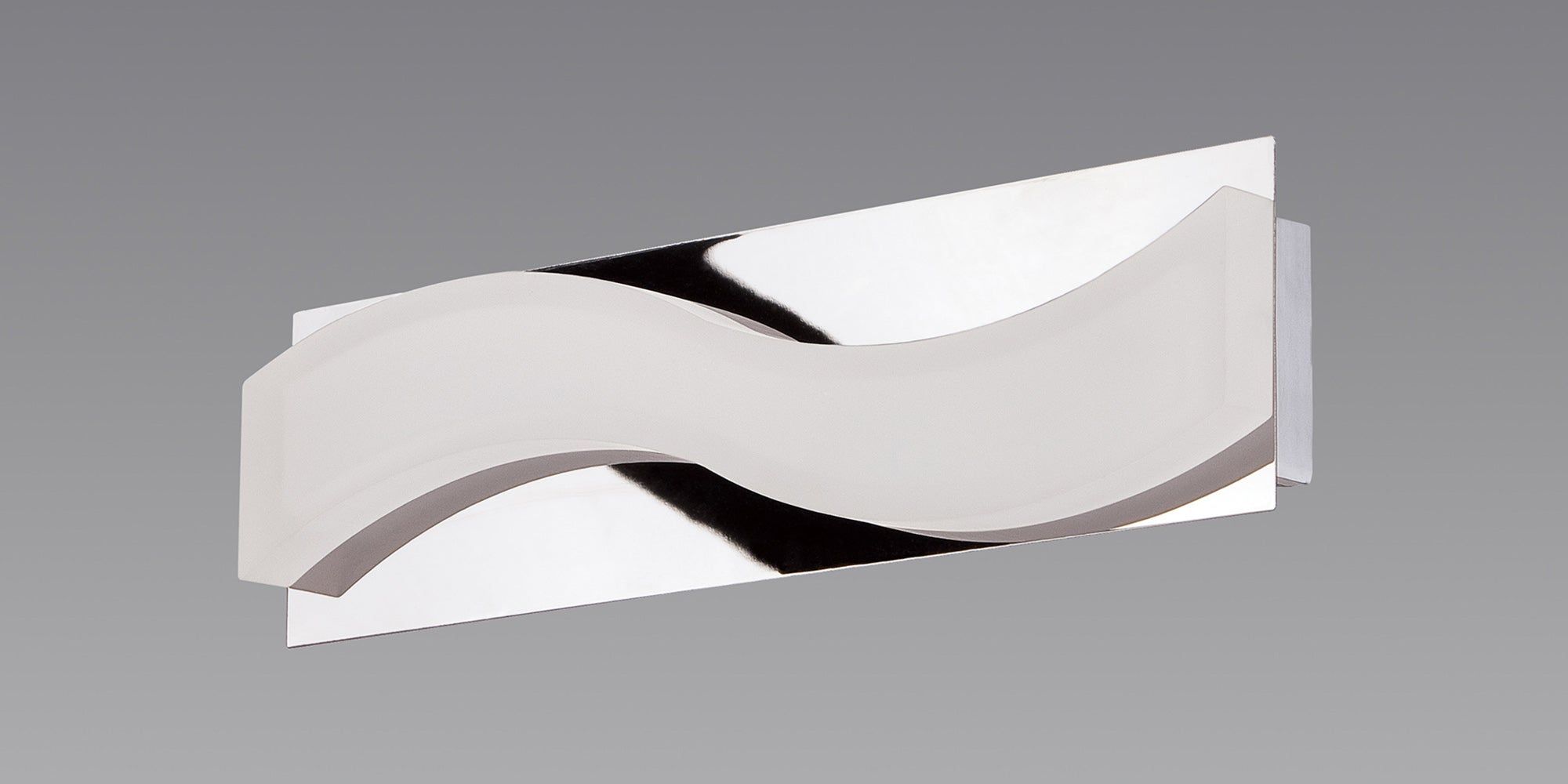 Ola Wall Lamp 5W LED Small Wave 3000K IP44, 450lm, Polished Chrome/Frosted Acrylic, 3yrs Warranty