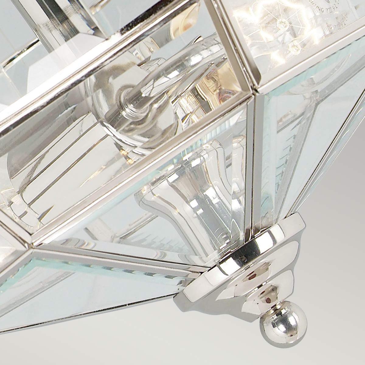 Old Park 2 Light Semi-Flush - Antique Brass/Polished Brass/ Polished Nickel E27