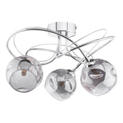 Onawa 3/5Light Semi Flush Ceiling Light -Polished Chrome & Smoked Glass Finish, IP20