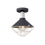 Ontario Semi-Flush Ceiling, 1 Light E27, IP65, Anthracite/Matt White, 2yrs Warranty