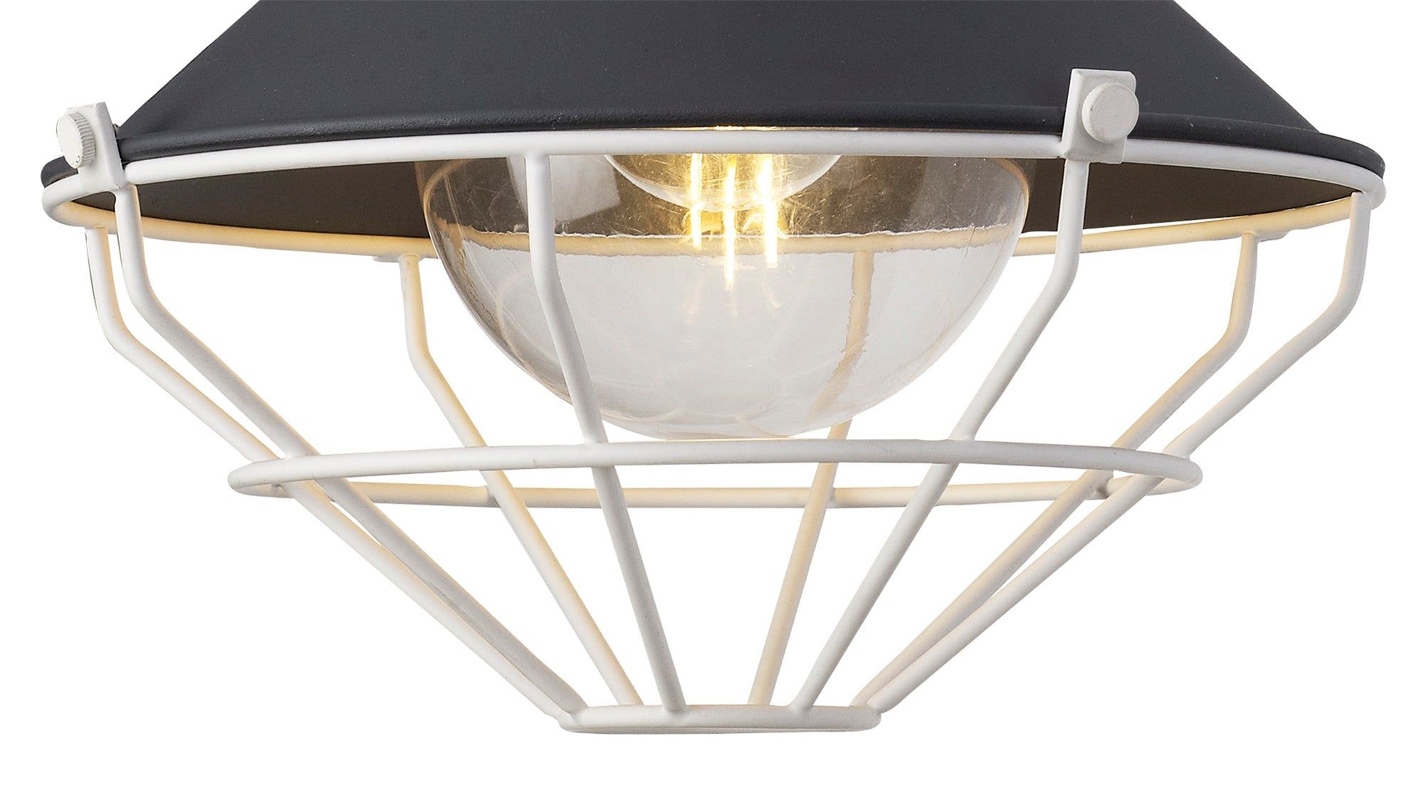 Ontario Semi-Flush Ceiling, 1 Light E27, IP65, Anthracite/Matt White, 2yrs Warranty