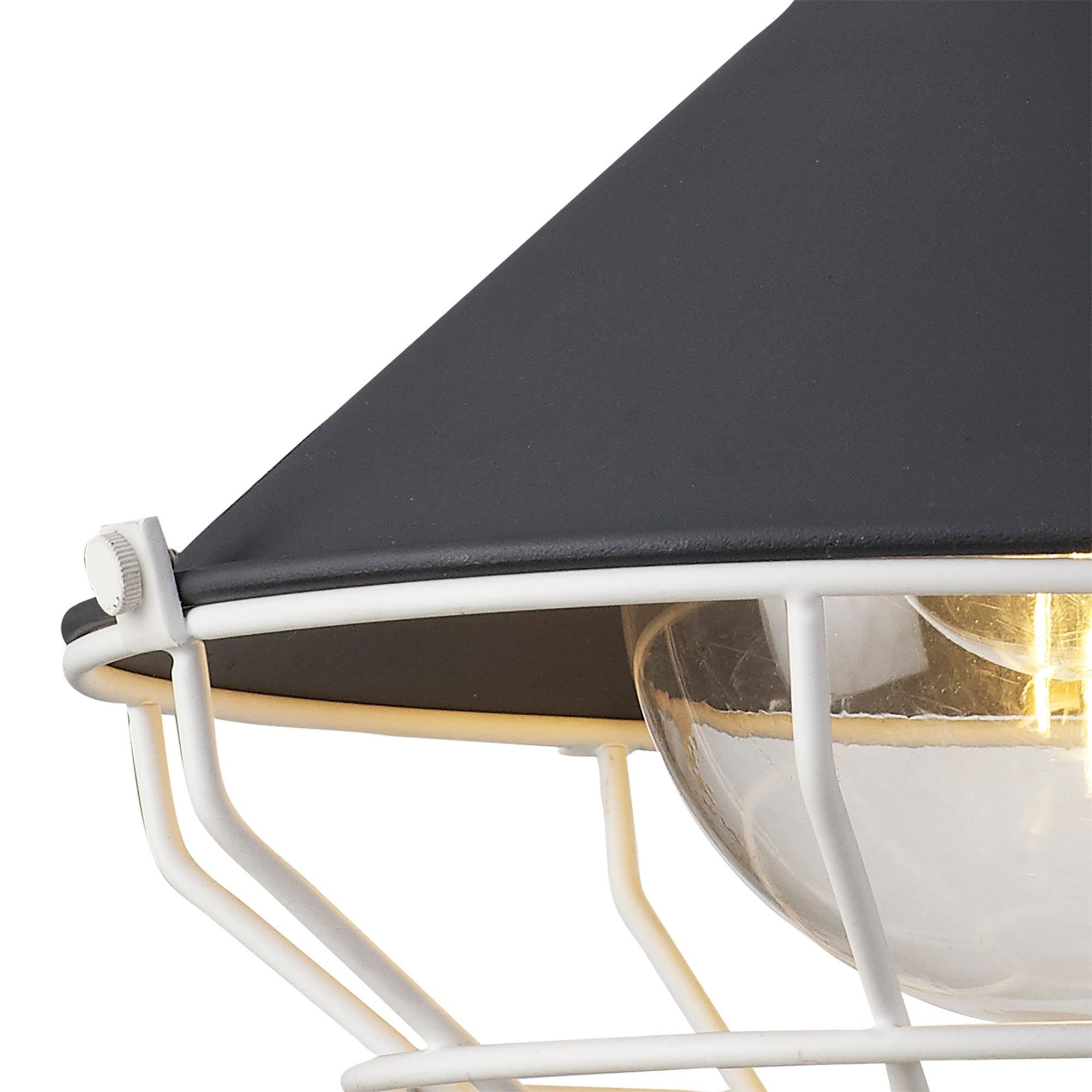 Ontario Semi-Flush Ceiling, 1 Light E27, IP65, Anthracite/Matt White, 2yrs Warranty