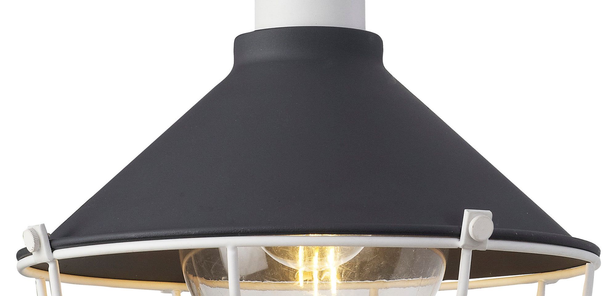 Ontario Semi-Flush Ceiling, 1 Light E27, IP65, Anthracite/Matt White, 2yrs Warranty