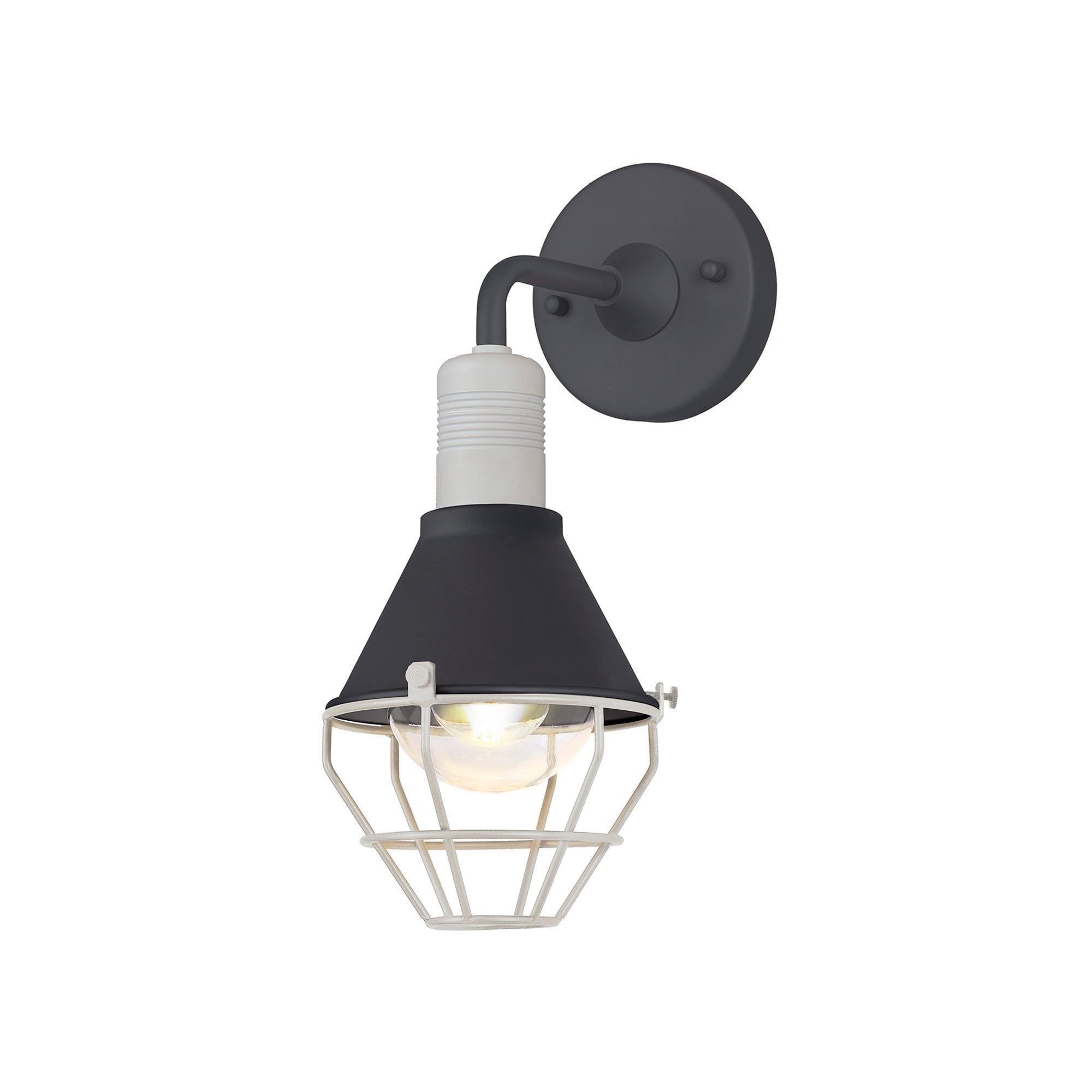 Teome Wall Lamp, 1 Light E27, IP65, Anthracite/Matt White, 2yrs Warranty