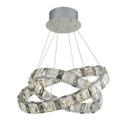 Optica 2 Lt Led Ceiling Pendant - Clear & Smokey Crystal