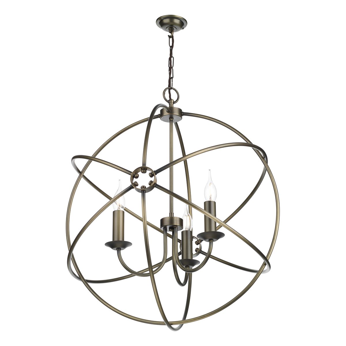Orb 3 Light Pendant in Antique Brass/Antique Copper/powder grey/Cream/Black - Finish