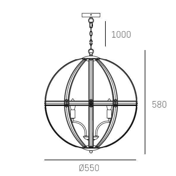 Orlando Chrome Centre Light 4lt
