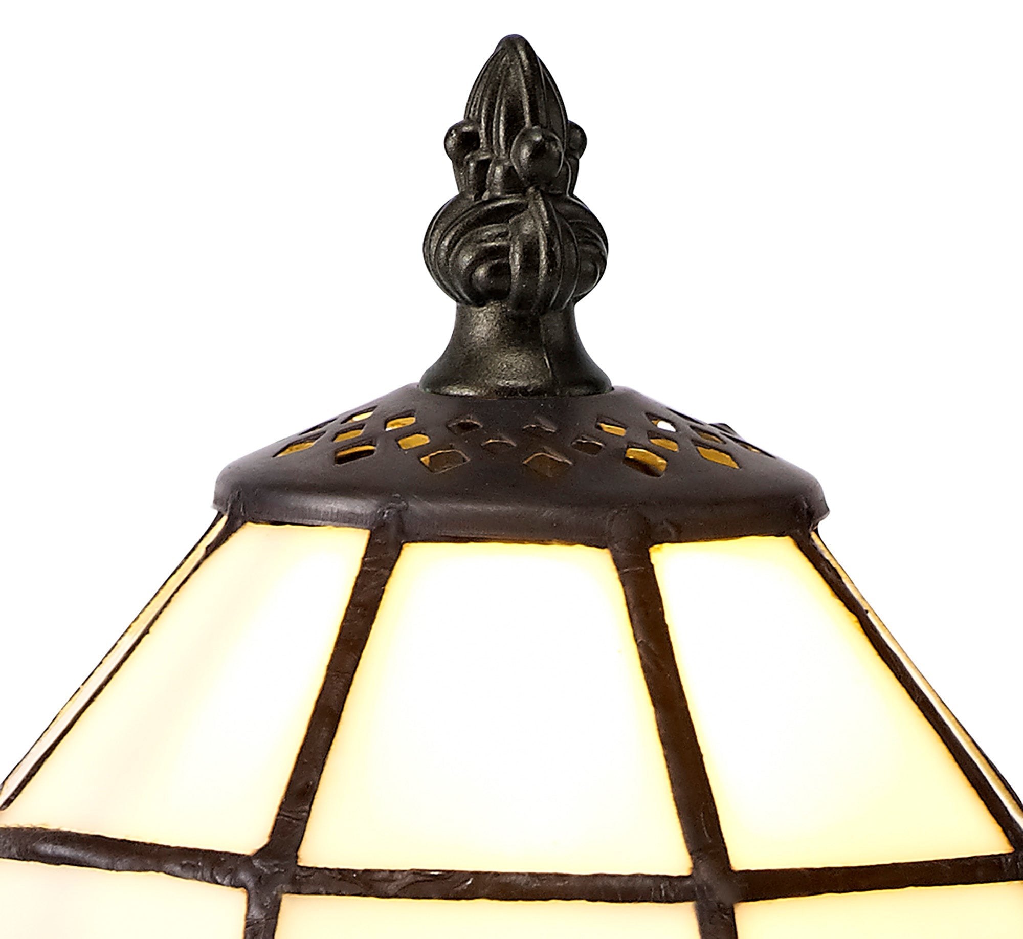 Orly Tiffany Table Lamp, 1 x E14, White & Blue & Clear Crystal Shade