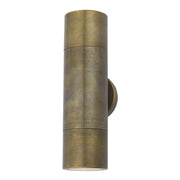 Dar Ortega 2 Light Wall Light Antique Brass IP65 - Cusack Lighting