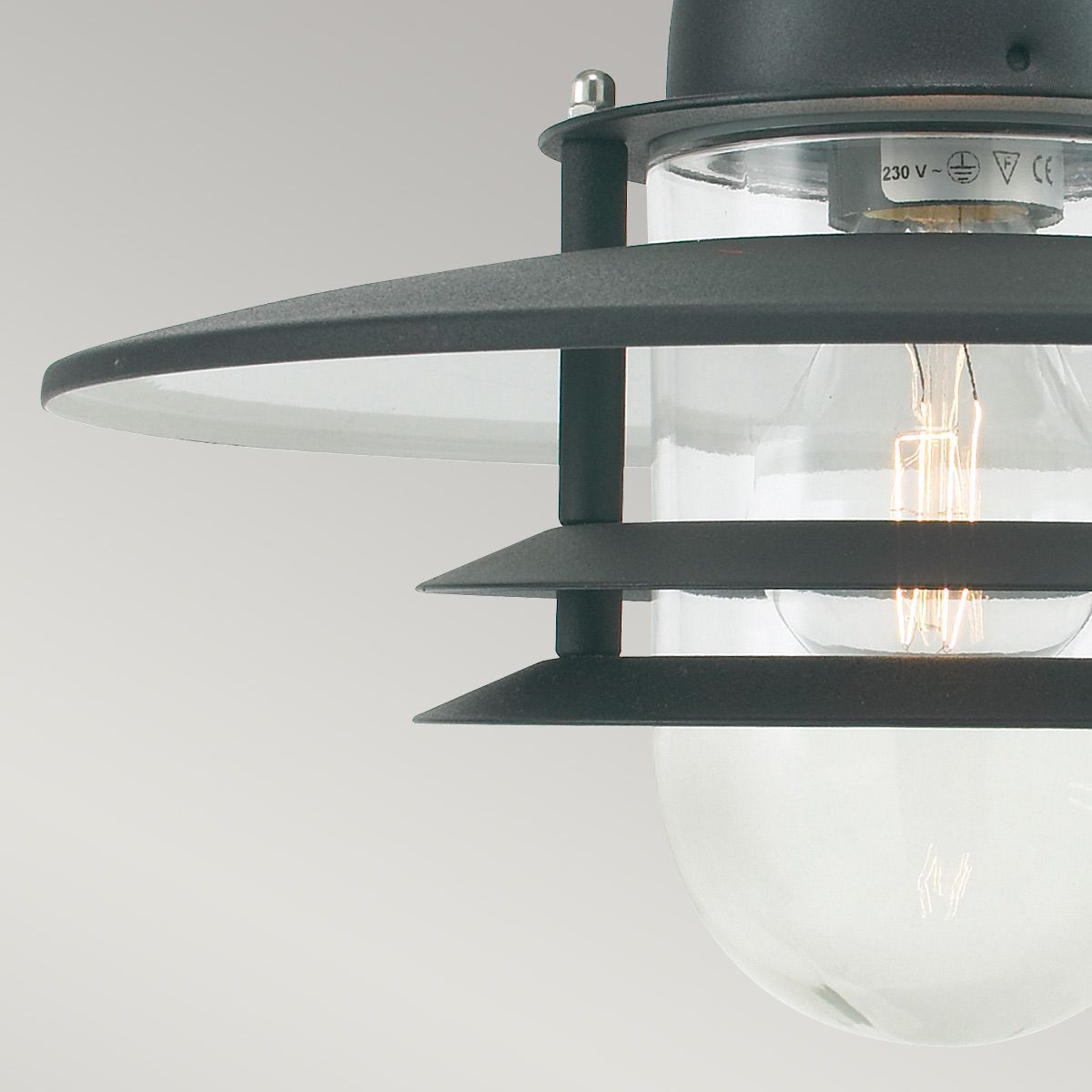 Oslo 1 Light Chain Lantern - Black/Galvanised IP55 E27