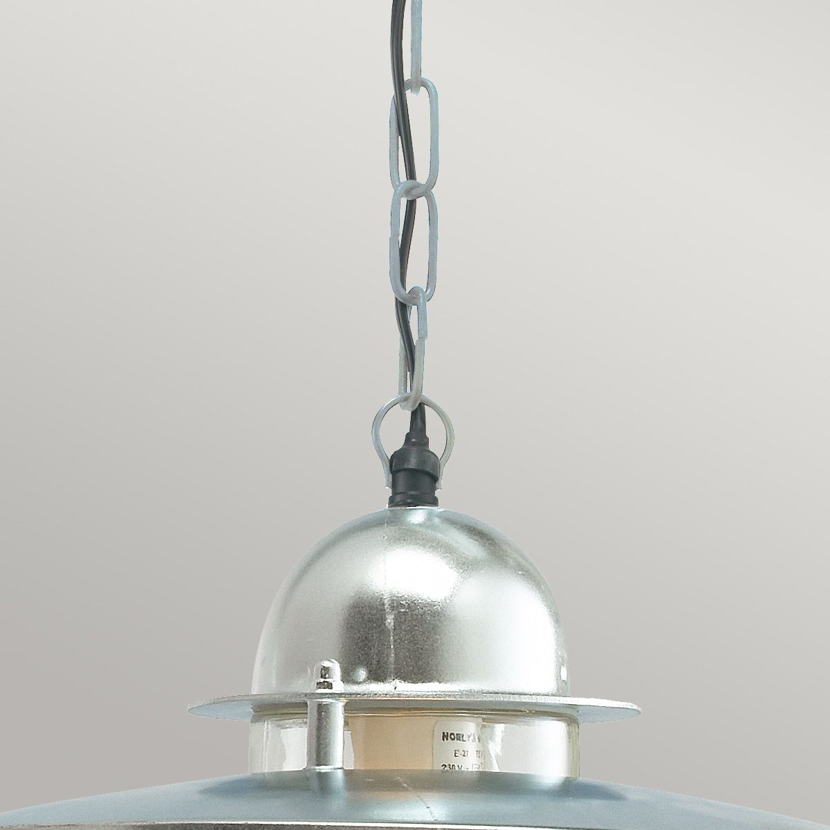 Oslo 1 Light Chain Lantern - Black/Galvanised IP55 E27
