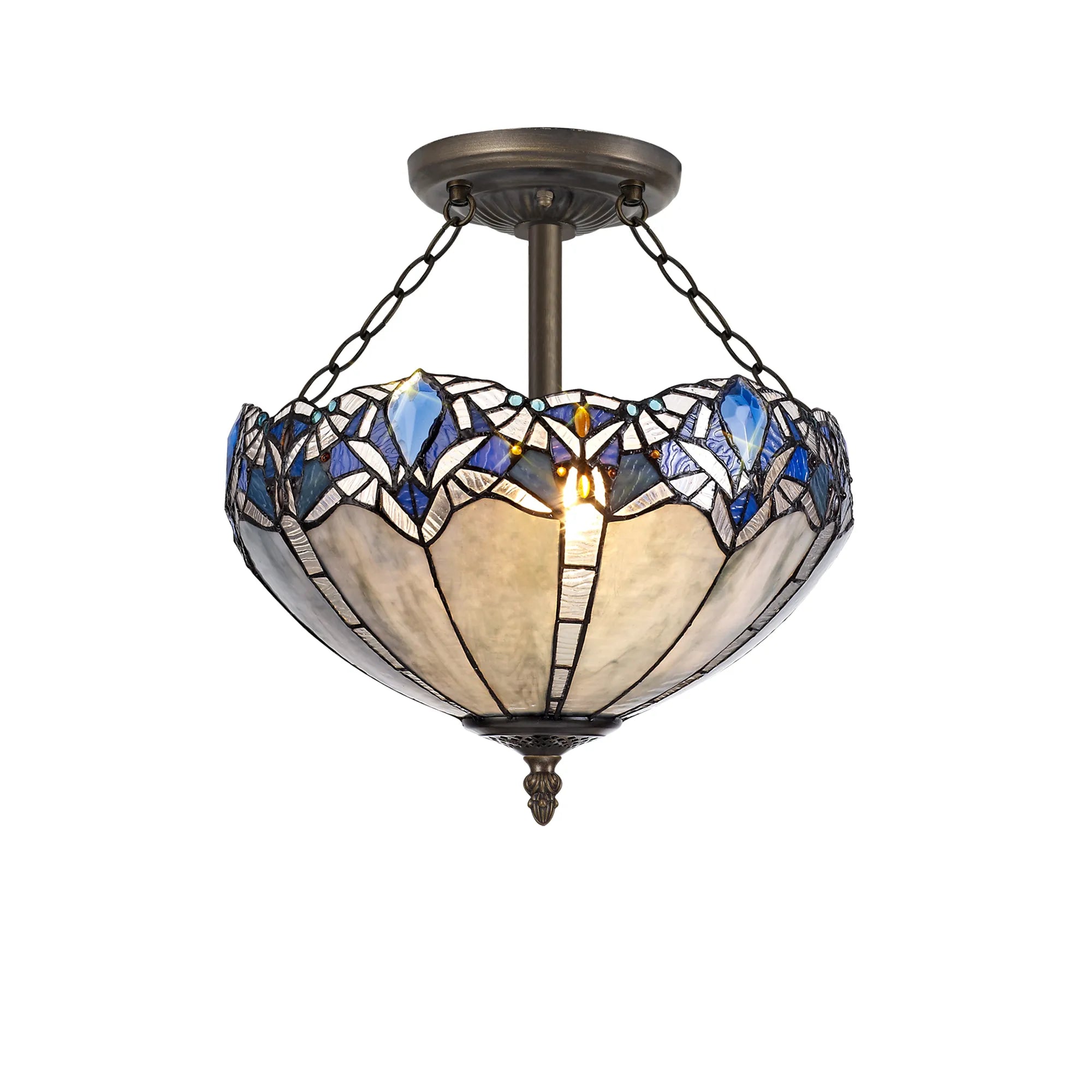 Oksana Tiffany 3lt Semi Flush Light