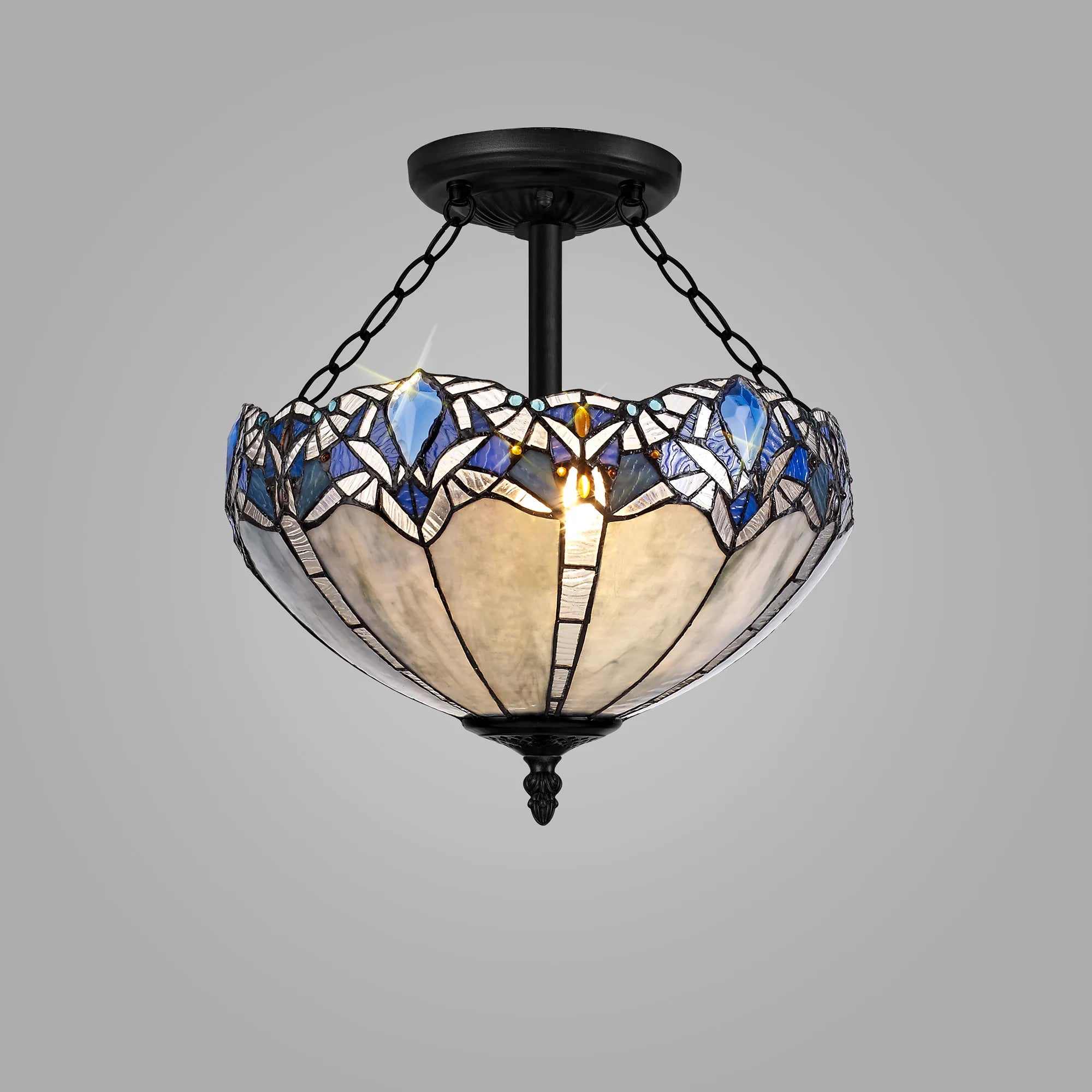 Oksana Tiffany 3lt Semi Flush Light