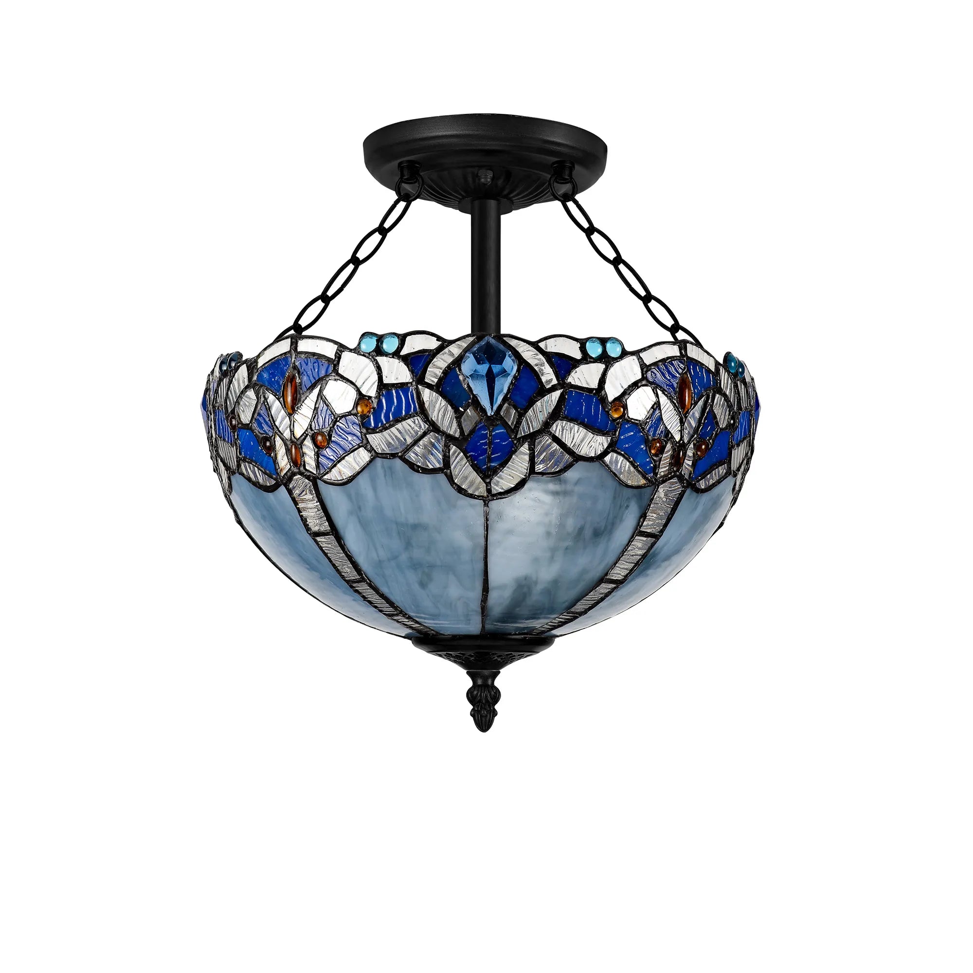 Oksana Tiffany 3lt Semi Flush Light
