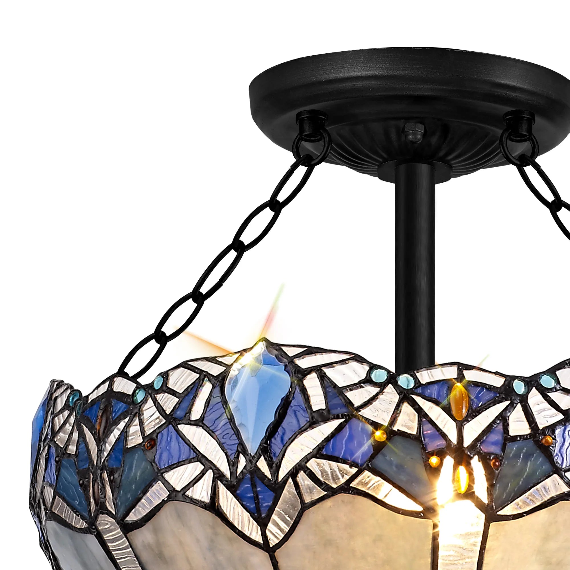 Oksana Tiffany 3lt Semi Flush Light