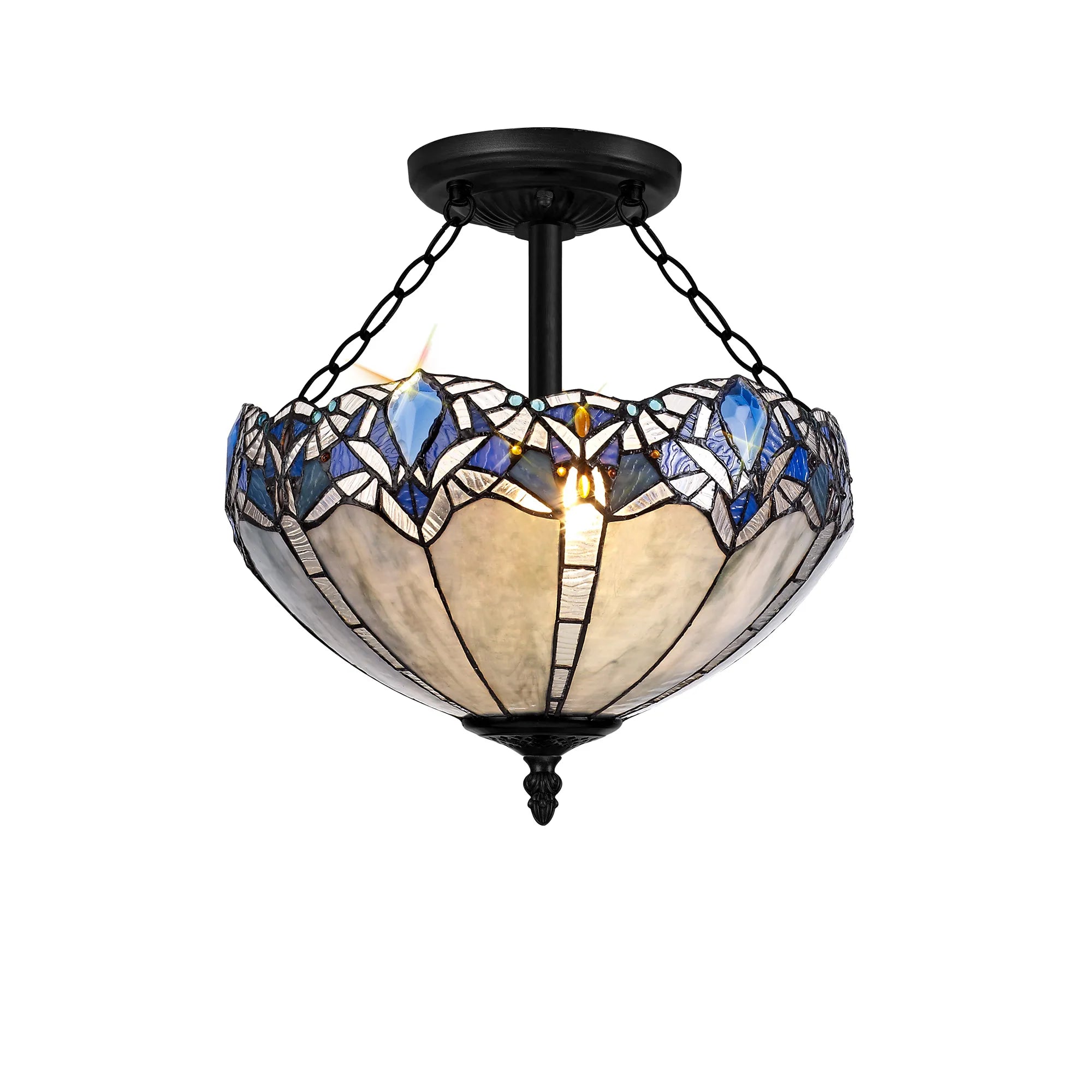 Oksana Tiffany 3lt Semi Flush Light