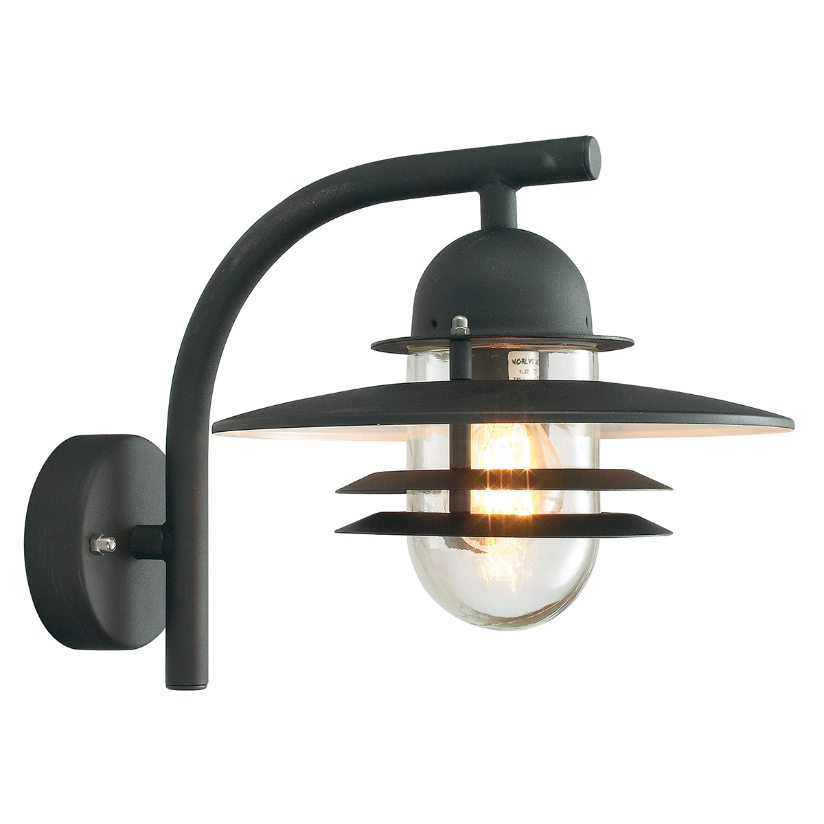 Oslo 1 Light Wall Lantern - Black/Galvanised Finish - Cusack Lighting