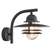 Oslo 1 Light Wall Lantern - Black/Galvanised Finish - Cusack Lighting