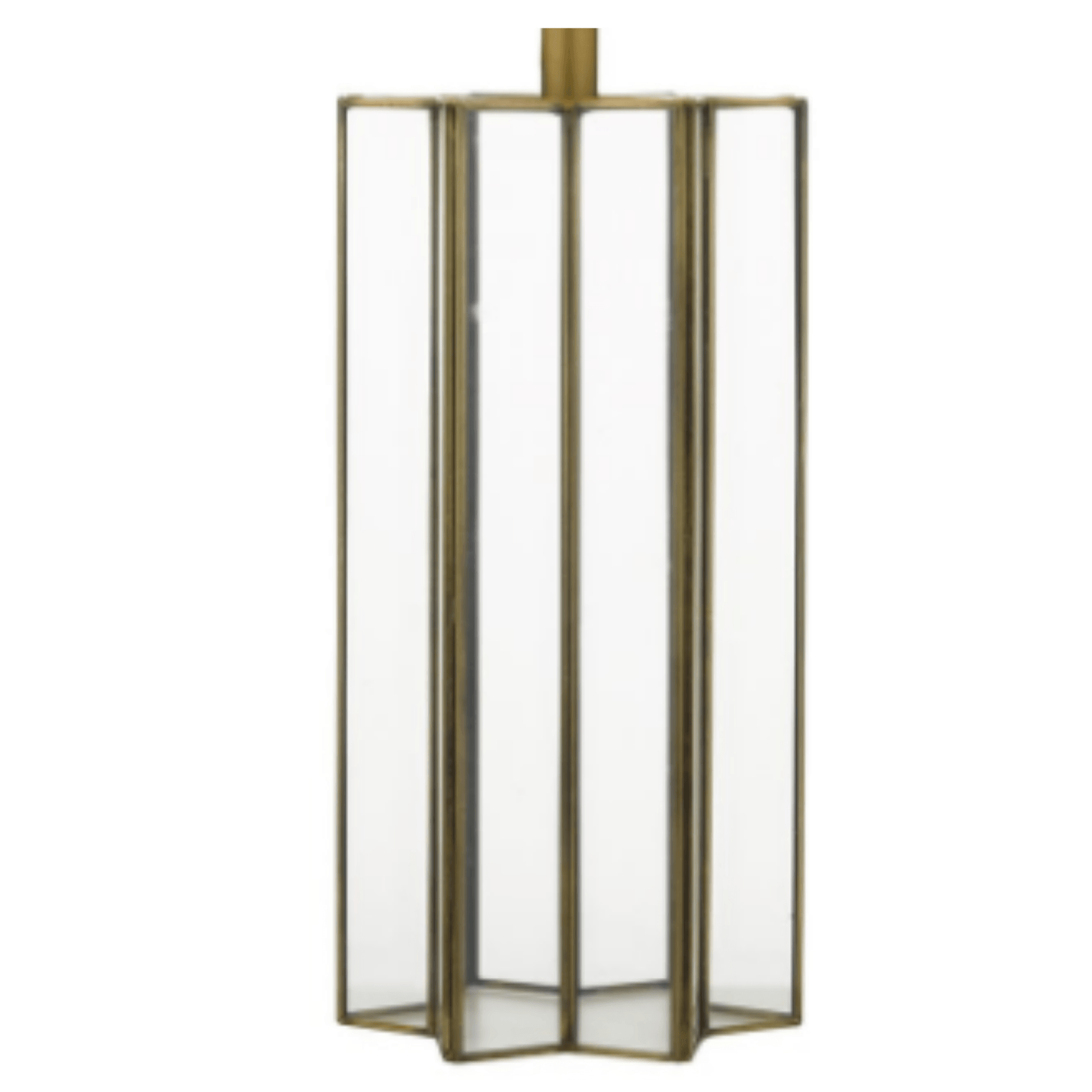 Osuna Table Lamp Natural Metal Glass complete with Shade - Cusack Lighting