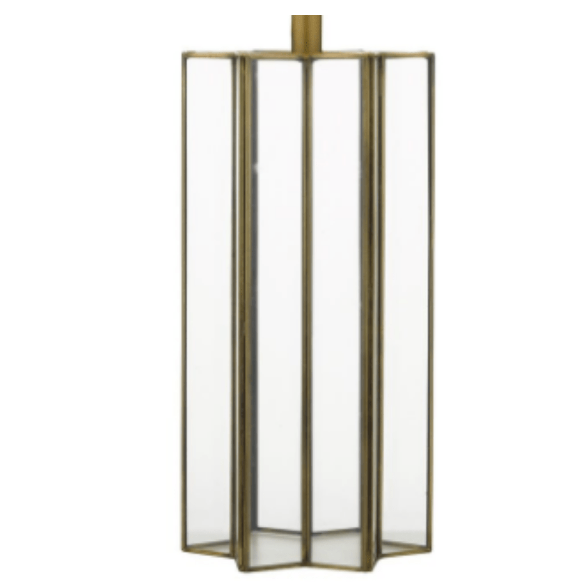 Osuna Table Lamp Natural Metal Glass complete with Shade - Cusack Lighting