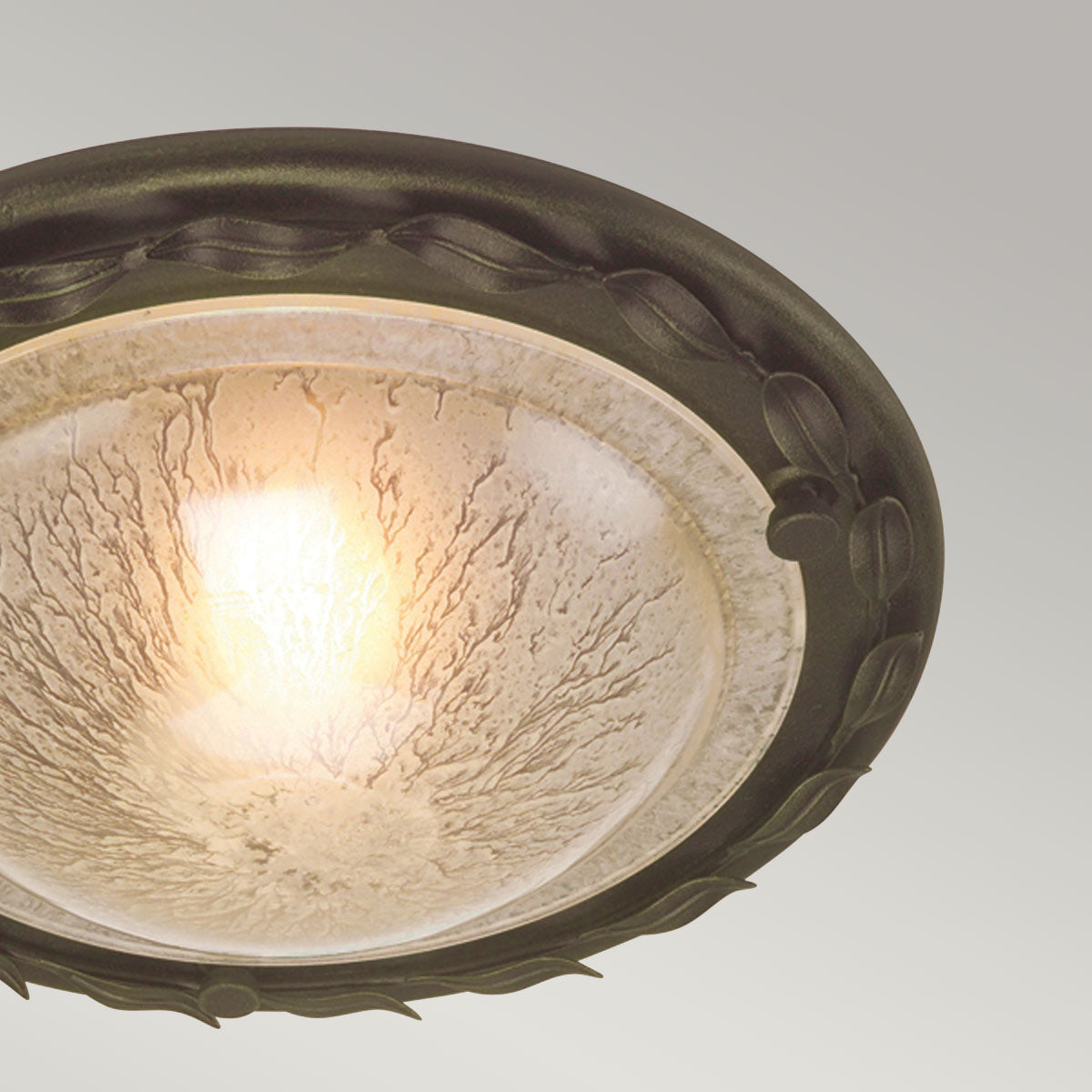 Olivia 1 Light Flush - Black & Gold Patina/ Ivory & Gold Patina E27