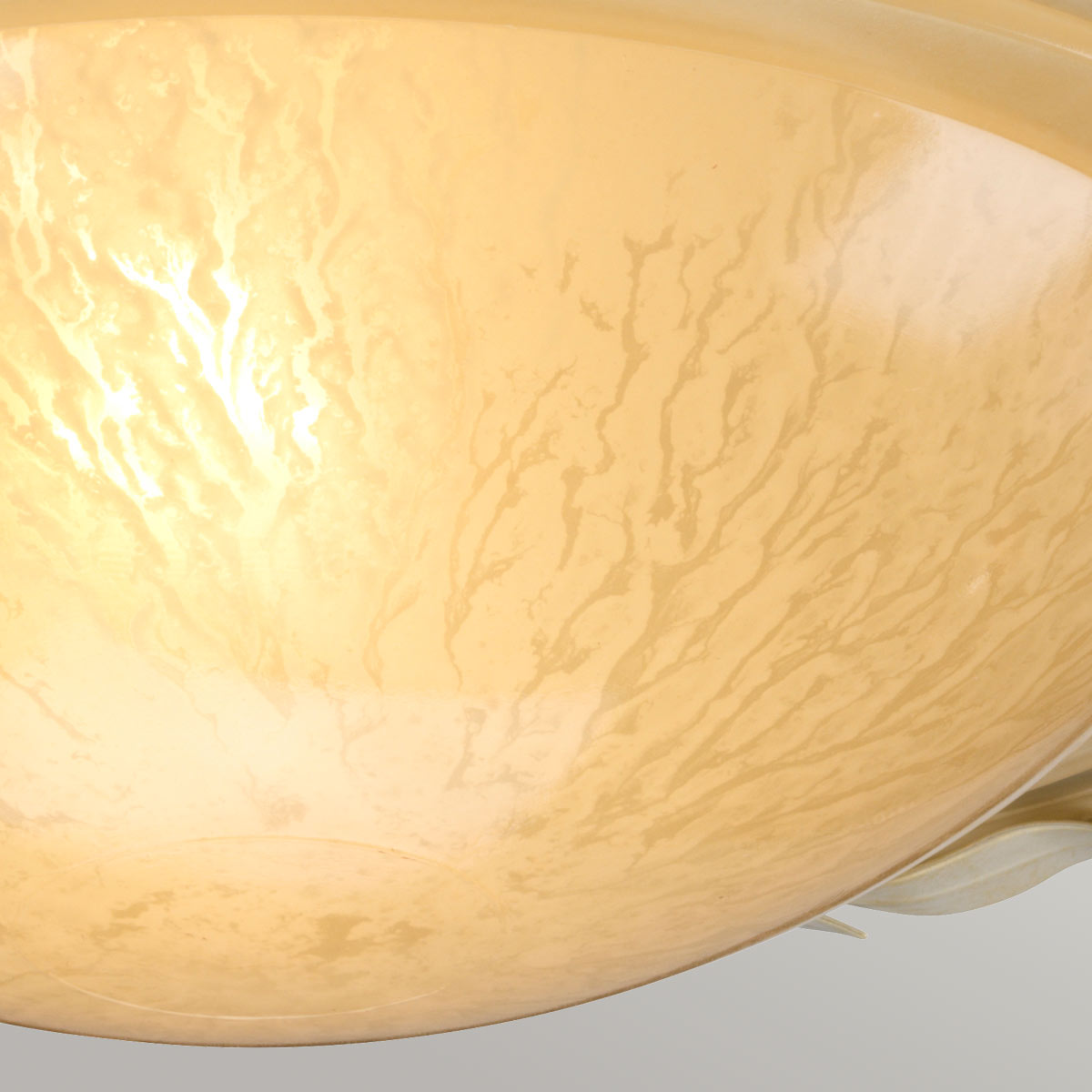 Olivia 1 Light Flush - Black & Gold Patina/ Ivory & Gold Patina E27