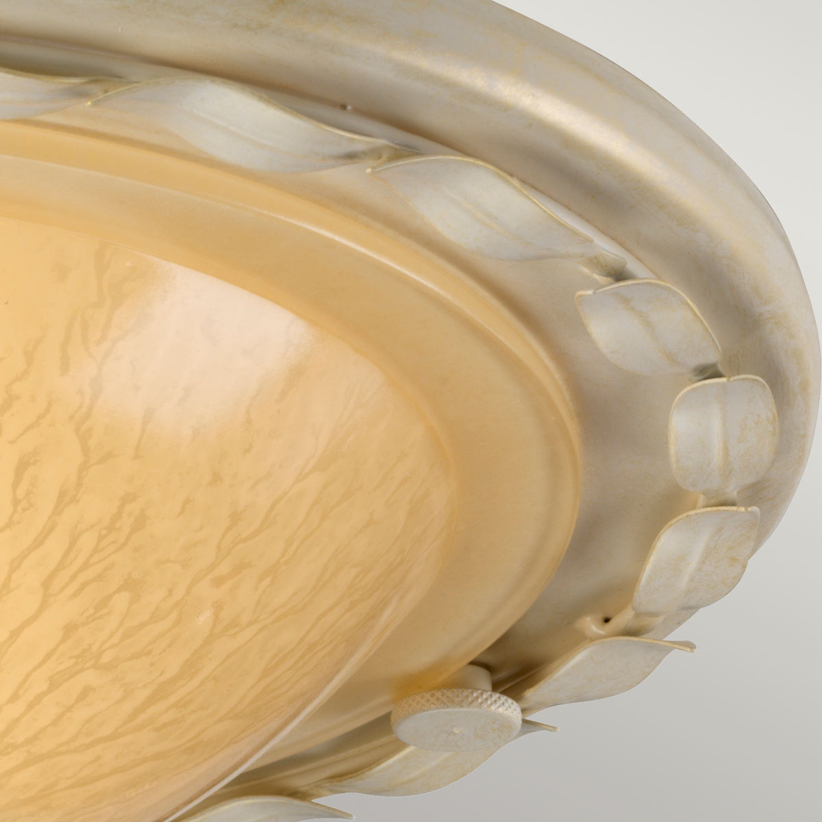 Olivia 1 Light Flush - Black & Gold Patina/ Ivory & Gold Patina E27